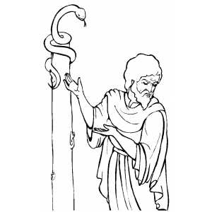 Moses Standing By Pillar coloring page