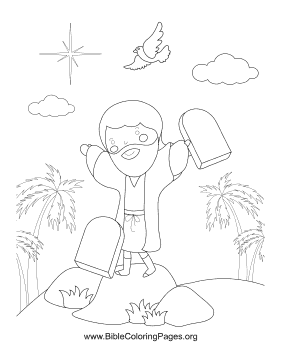 Moses Stone Tablets Vertical coloring page