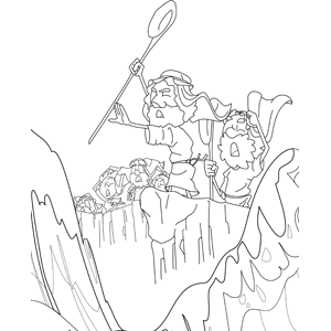 Moses Stretched His Hand Over the Sea coloring page