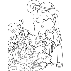 Moses and the Burning Bush coloring page