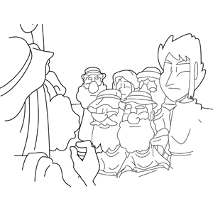 Moses preaches to his people coloring page