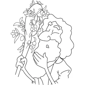 Moses with Aaron's Staff coloring page