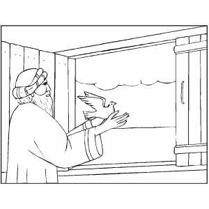 Noah Freeing Dove coloring page