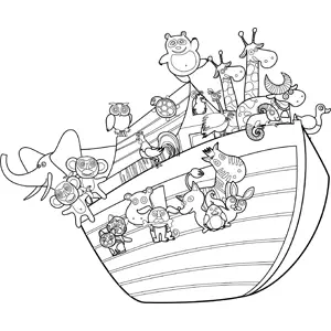 Noah's Ark with Animals coloring page