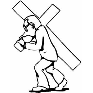 Carrying The Cross coloring page