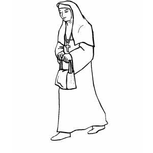 Nun coloring page