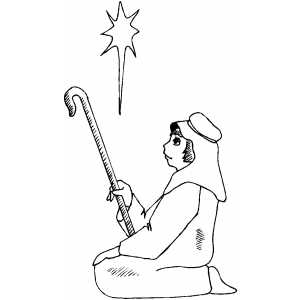 Shepherd And Star coloring page