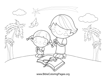 Praying Children coloring page