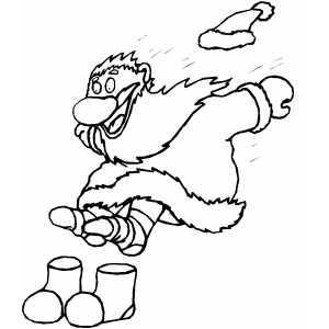 Jumping Santa coloring page