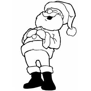 Laughing Santa coloring page