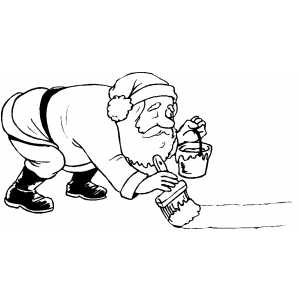 Painting Santa coloring page