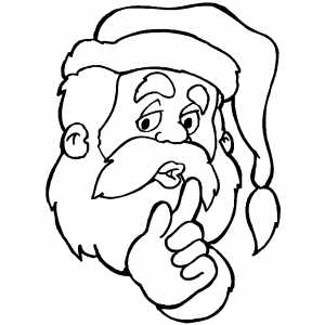 Quite Santa Face coloring page