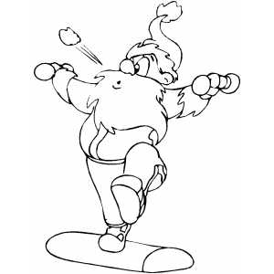 Santa Exercising coloring page