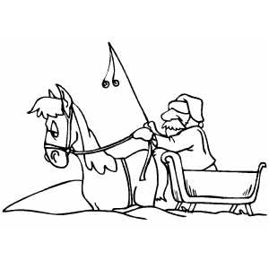 Santa In Sleigh coloring page