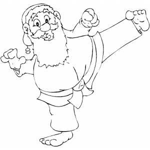 Santa Karate Master coloring page