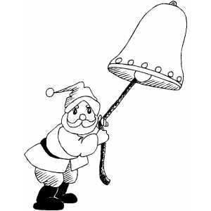 Santa Ringing Bell coloring page