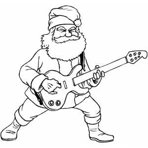 Santa Rock And Roll coloring page