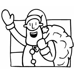 Santa Say Hello coloring page