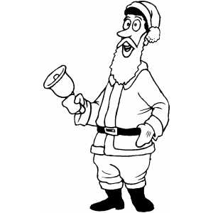 Santa With Bell coloring page