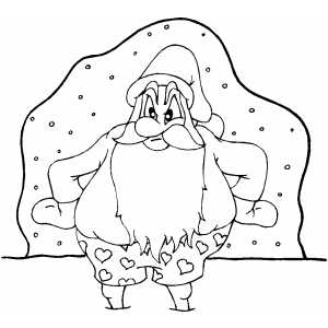 Santa Without Pants coloring page