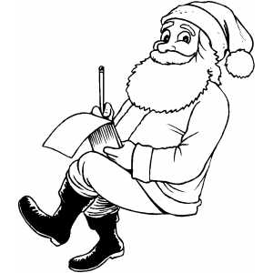 Santa Writing Note coloring page