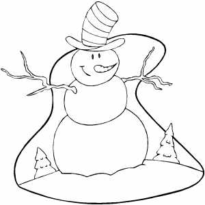 Smiling Snowman coloring page