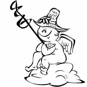 Waiting Cherub coloring page