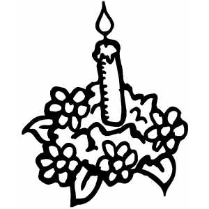 Candle And Wreath coloring page
