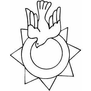 Dove And Sun coloring page