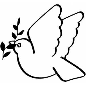 Flying Dove With Branch coloring page
