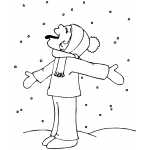 Boy Catching Snowflakes