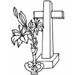 Cross And Vase With Flowers