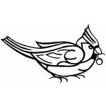 Cardinal Bird With Berry