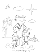 Father with Kids Vertical