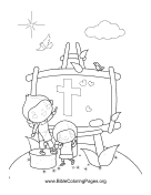 Kids Painting Crosses Vertical