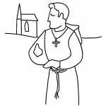 Monk Near Church
