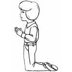 Praying Girl On Knees