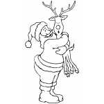 Santa Hugging Reindeer