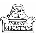 Santa With Christmas Sign