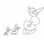 Duck Snowman Family
